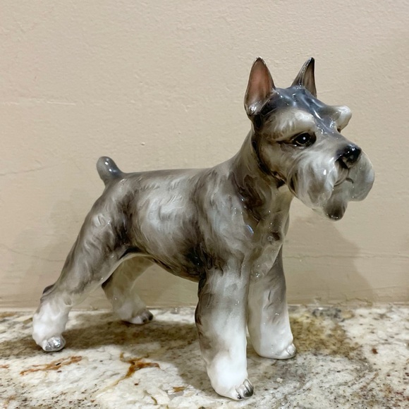 LEFTON Vintage Schnauzer Dog Puppy Porcelain Figure - Picture 1 of 8